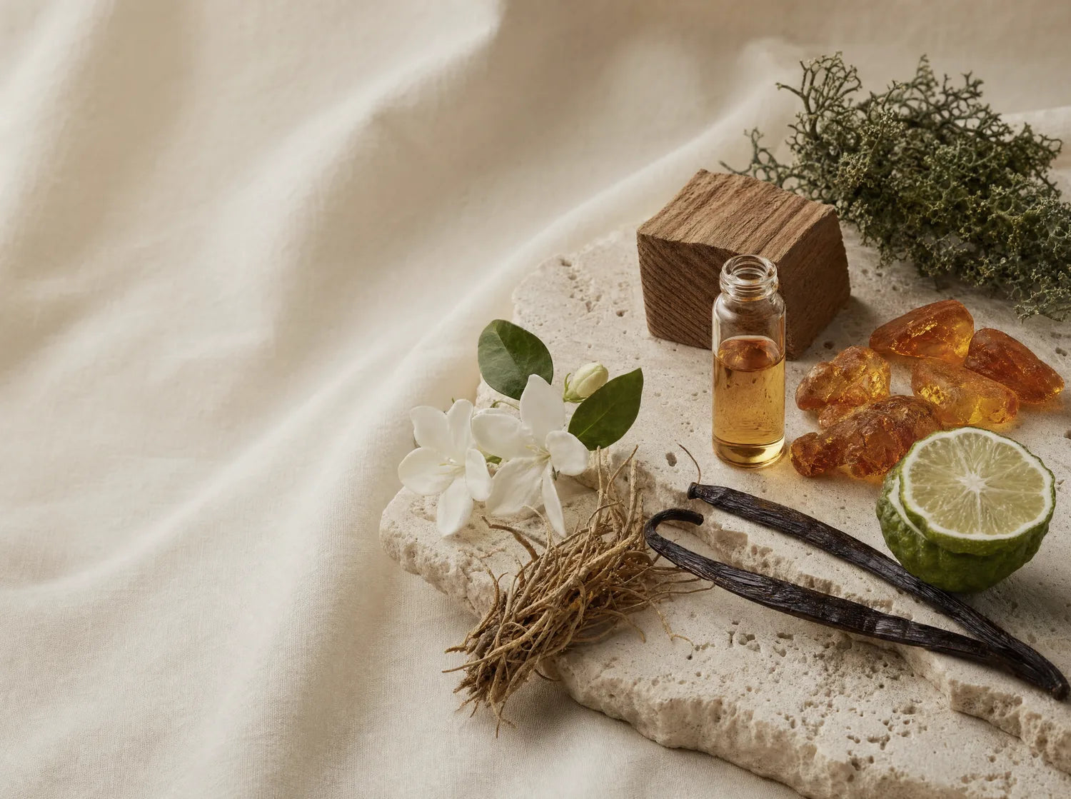 Ingredientes de perfumería: ámbar, cedro, vainilla, vetiver, jazmín y bergamota
